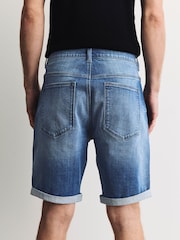 Bright Blue Slim Fit Stretch Denim Shorts - Image 5 of 11
