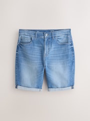 Bright Blue Slim Fit Stretch Denim Shorts - Image 7 of 11