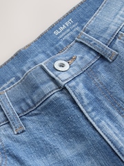 Bright Blue Slim Fit Stretch Denim Shorts - Image 9 of 11