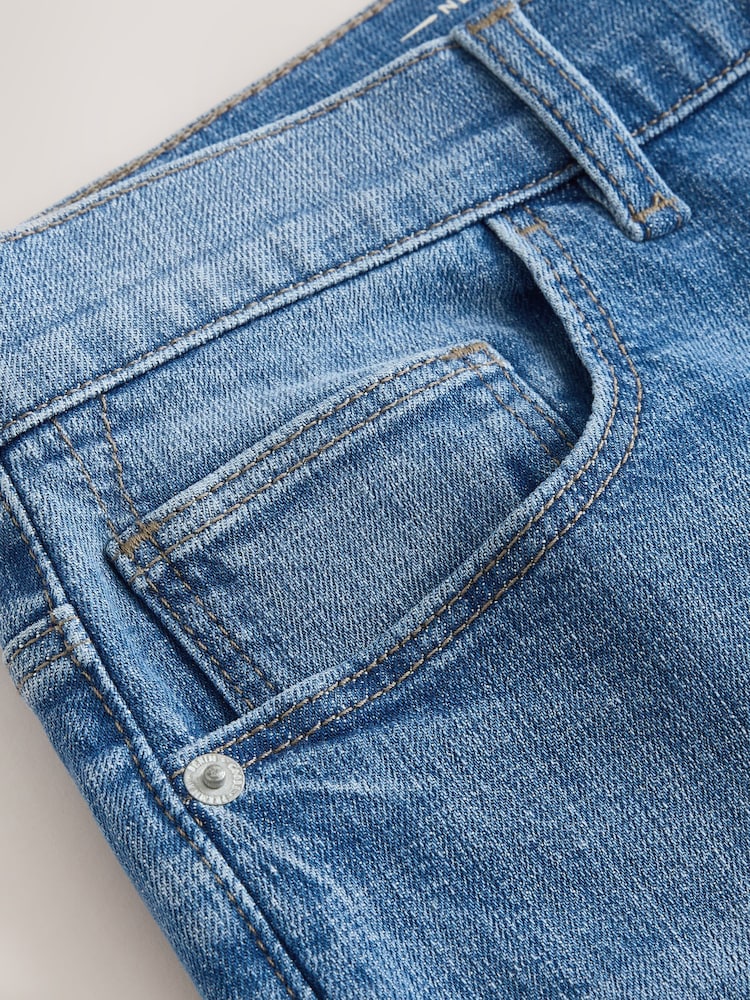 Bright Blue Skinny Fit Stretch Denim Shorts - Image 10 of 10