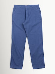 Folk Blue Woad Cotton Linen Trousers - Image 1 of 4