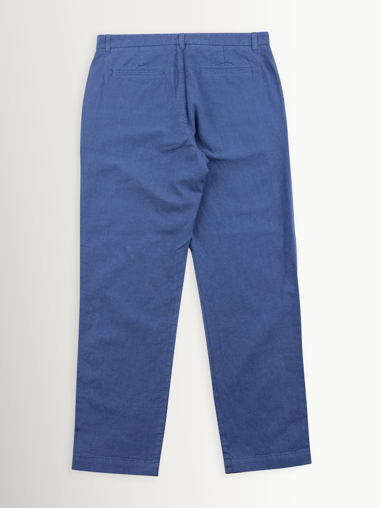 Folk Blue Woad Cotton Linen Trousers - Image 2 of 4