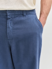 Folk Blue Woad Cotton Linen Trousers - Image 5 of 9