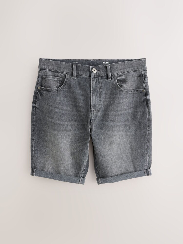 Gris - Coupe ajustée  - Jean Shorts extensibles - Image 1 de 5