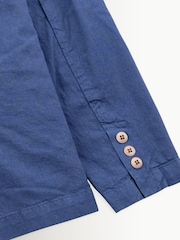 Folk Blue Woad Cotton Linen Blazer - Image 10 of 10