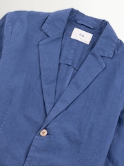 Folk Blue Woad Cotton Linen Blazer - Image 3 of 5