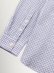 Folk Blue Mini Check Easy Fit Shirt - Image 12 of 12