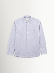 Folk Blue Mini Check Easy Fit Shirt - Image 8 of 12
