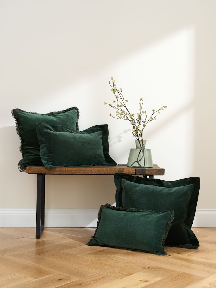 Truly Emerald Fringe Lombard Cushion Cover - Image 1 of 2