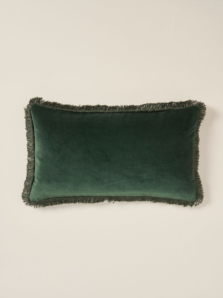 Truly Emerald Fringe Lombard Cushion Cover - Image 2 of 2 Truly Emerald Fringe Lombard Cushion Cover - Image 2 of 2