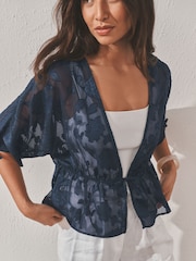 Marineblau/blau - Devore Short Sleeve Cover-Up - Bild 4 von 9