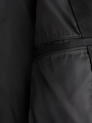 Abercrombie & Fitch Black Cropped Vegan Suede Long Sleeve Zip Jacket - Image 6 of 8