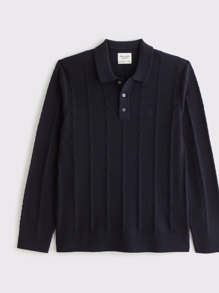 Abercrombie & Fitch Blue Sleeve Polo Shirt - Image 1 of 2