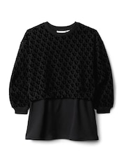 Calvin Klein Black Fleece Logo Blouson Dress - Image 5 of 5