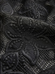 Black Floral Mesh Mini Sarong - Image 6 of 7