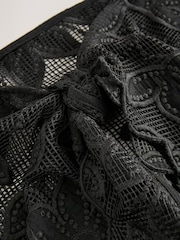 Black Floral Mesh Mini Sarong - Image 7 of 7
