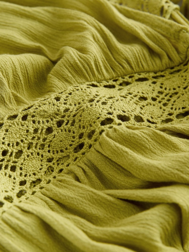 Lime Zeleno - Tie Front Maxi Length Cover-Up - Slika 2 od 3