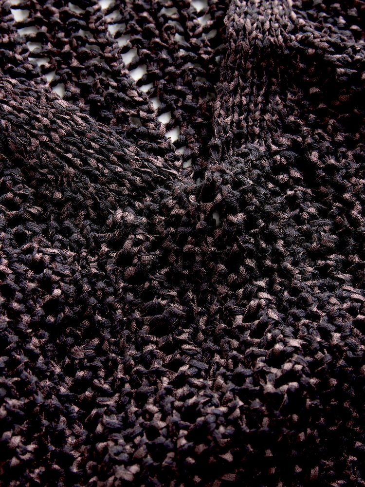 Chocolate Brown Crochet Cover Up - Image 2 of 3