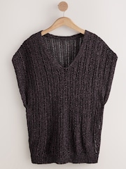 Chocolate Brown Crochet Cover Up - Image 5 of 7