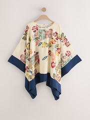 Beige/Orange Floral - Kaftan přes hlavu - Obrázek 1 z 3