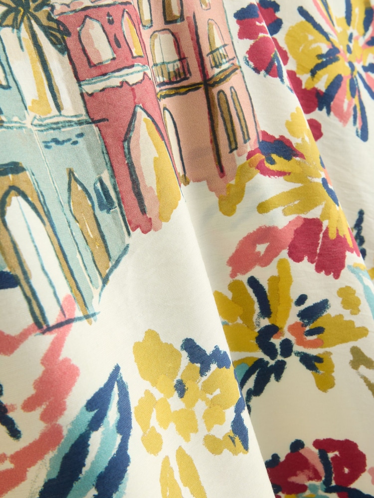 Beige/Orange Floral - Kaftan přes hlavu - Obrázek 3 z 3