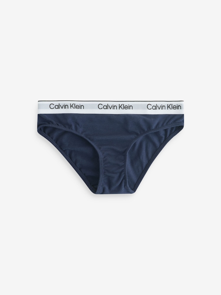 Calvin Klein White 3 Pack Girls Bikini Briefs Icon Cotton Stretch - Image 4 of 4 Calvin Klein White 3 Pack Girls Bikini Briefs Icon Cotton Stretch - Image 4 of 4