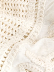 Cream Short Sleeve Crochet Cover-Up - Image 3 of 3