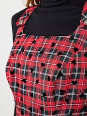 Joe Browns Red Petite Tartan Check Mini Pinafore - Image 5 of 6