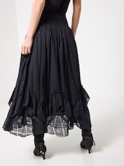 Joe Browns Black Shirred Waist Lace Maxi Skirt - Image 4 of 4