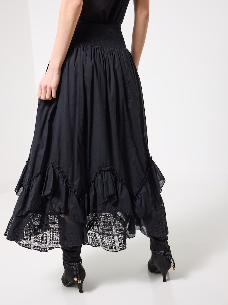 Joe Browns Black Shirred Waist Lace Maxi Skirt - Image 4 of 4 Joe Browns Black Shirred Waist Lace Maxi Skirt - Image 4 of 4