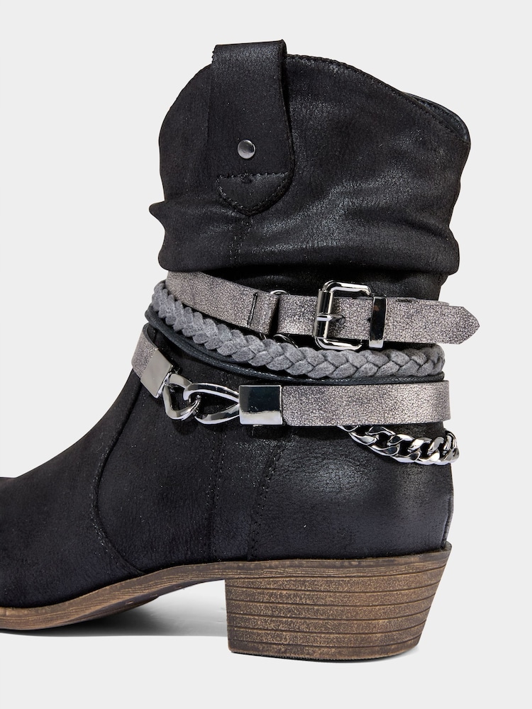 Joe Browns Black Painted Rope Detail Embellished Boots - Image 7 of 7 Joe Browns Black Painted Rope Detail Embellished Boots - Image 7 of 7