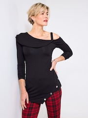 Joe Browns Purple Off Shoulder Asymmetric Top - Image 3 of 5