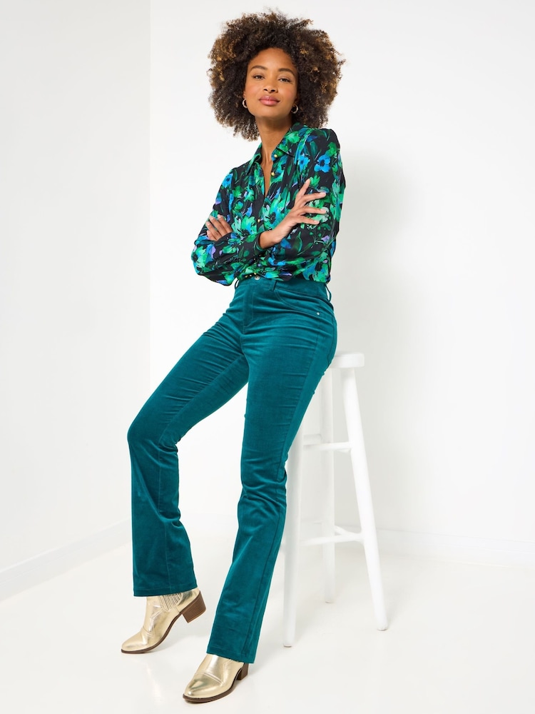 Joe Browns Blue Petite Bootcut Moleskin Trousers - Image 1 of 5 Joe Browns Blue Petite Bootcut Moleskin Trousers - Image 1 of 5