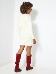 Joe Browns Cream Pointelle Knitted Dress - Image 4 of 7