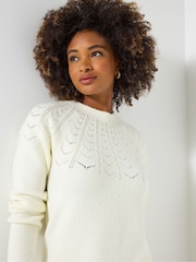 Joe Browns Cream Pointelle Knitted Dress - Image 5 of 7