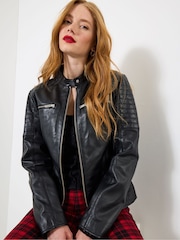 Joe Browns Quilted Sleeve Biker Jacket - Imagem 1 de 7