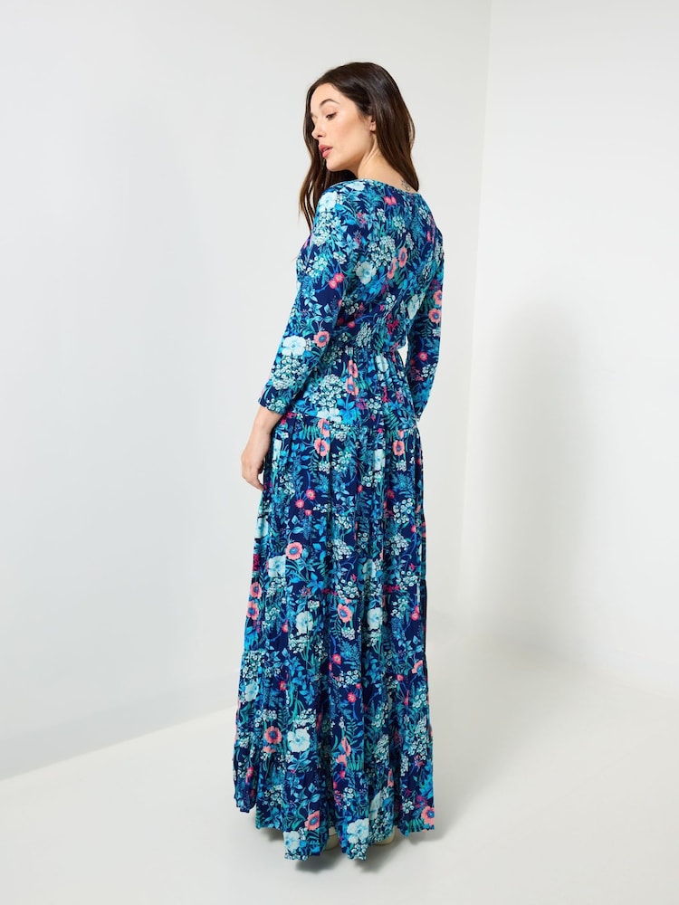 Joe Browns Blue Petite Crinkle Cotton Maxi Dress - Image 2 of 5