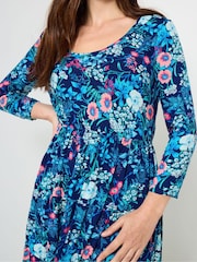 Joe Browns Blue Petite Crinkle Cotton Maxi Dress - Image 4 of 5
