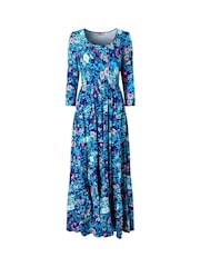 Joe Browns Blue Petite Crinkle Cotton Maxi Dress - Image 5 of 5