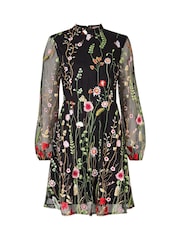 Joe Browns Black Statement Mesh Mini Dress - Image 7 of 7