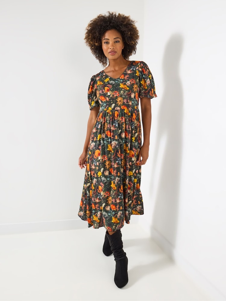 Joe Browns Green Vintage Autumn Floral Dress - Image 1 of 5