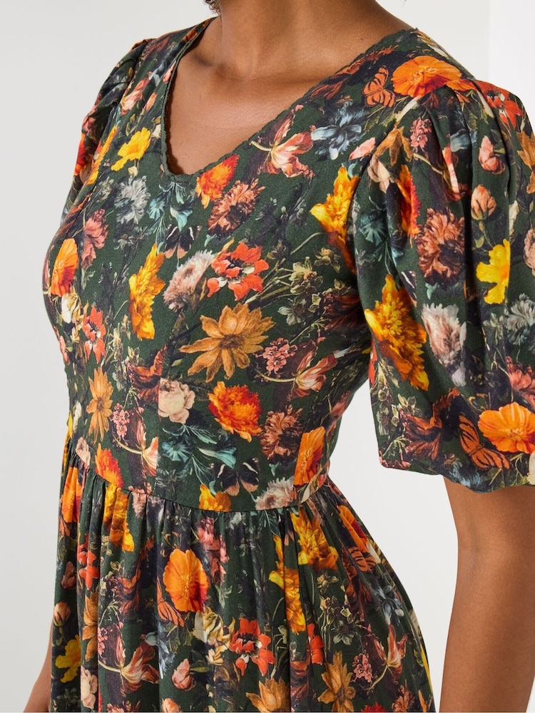 Joe Browns Green Vintage Autumn Floral Dress - Image 2 of 5