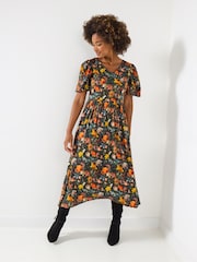 Joe Browns Green Vintage Autumn Floral Dress - Image 3 of 5