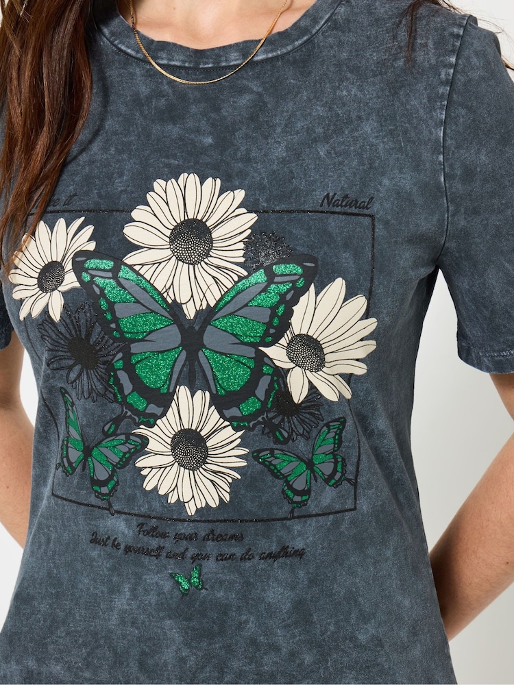 Joe Browns Grey Vintage Bloom T-Shirt - Image 5 of 5 Joe Browns Grey Vintage Bloom T-Shirt - Image 5 of 5
