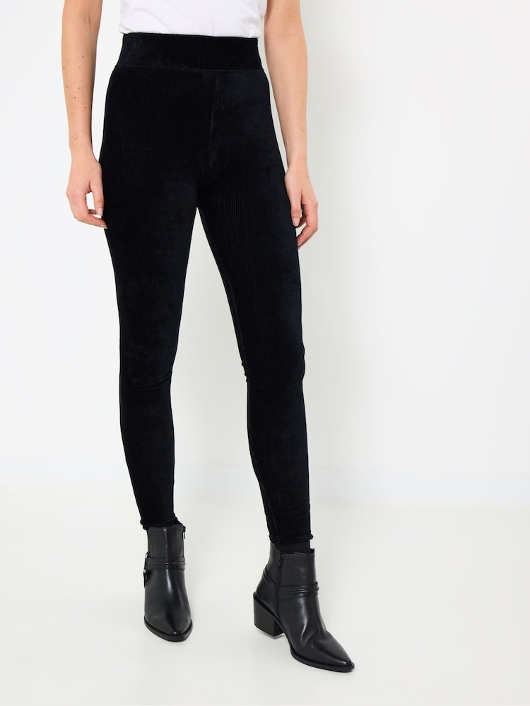 Joe Browns Black Stretch Ribbed Velour Leggings - Image 1 of 5 Joe Browns Black Stretch Ribbed Velour Leggings - Image 1 of 5