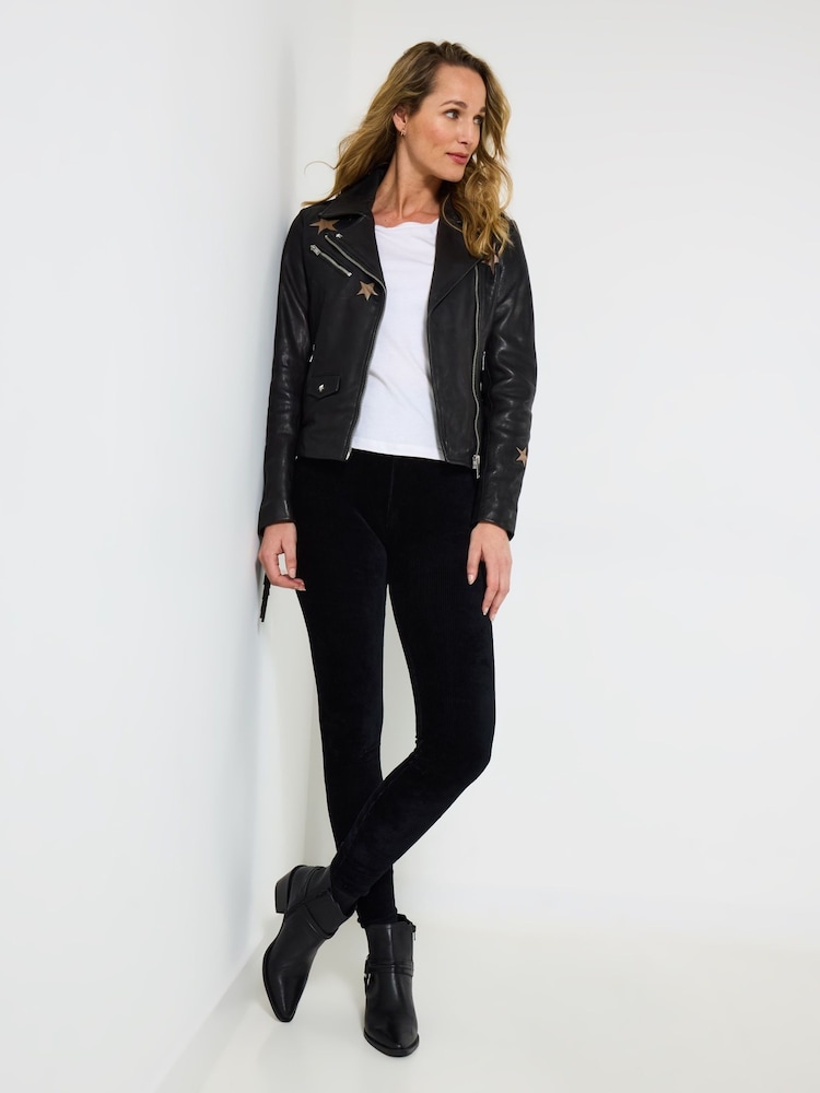 Joe Browns Black Stretch Ribbed Velour Leggings - Image 2 of 5 Joe Browns Black Stretch Ribbed Velour Leggings - Image 2 of 5