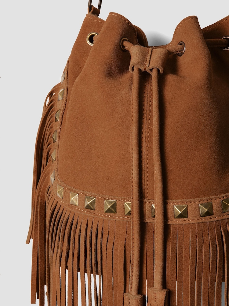 Joe Browns Brown Western Leather Suede Bag - Image 6 of 6