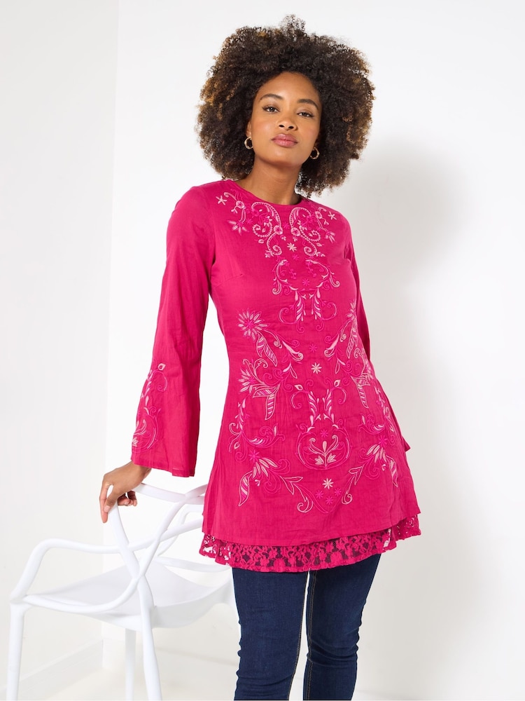 Joe Browns Pink Pink Embroidered Top - Image 1 of 5