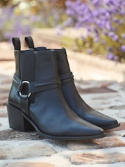 Joe Browns Black Western Leather Ankle Boots - Image 1 of 7