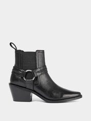 Joe Browns Black Western Leather Ankle Boots - Image 3 of 7